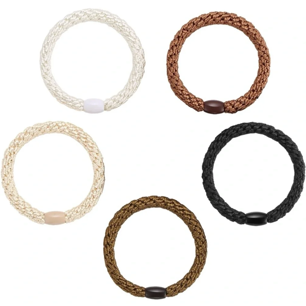 NEW 20 Hair Ties (Black/Brown/White/Beige/Coffee)